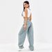 Women's Clothing Wide Leg Pants Women's High Waist Wide Leg Jeans - Vintage Blue Cotton Denim Pants For Casual & Office Wear_mkmklike.com