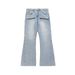 Men's Washed Flared Jeans With Zipper Pockets – Slim Fit, Raw Edge & Loose Comfort (Black Gray/Light Blue, S-XL)_mkmklike.com