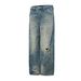 Men's & Women's Vintage Washed Straight-Leg Jeans | High Waist Loose Fit Streetwear Pants | Distressed Denim With Cuffed Hem For Casual Outfits_mkmklike.com