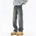 Cleanfit Autumn And Winter New Jeans Men's Fit Straight Tube Loose Plus Size Youth Middle Waist Trendy Retro Washed Eight Tube Xiansen Zhi Clothes_mkmklike.com