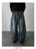 Ripple Wash Flared Jeans – Vintage-Inspired, Mid-Rise, Wide-Legged, Hand-Painted Denim With Distressed Hem (S-XXXL, Modal Blend)_mkmklike.com