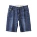 New Trendy Brand Embroidered Jeans Men's 5-point Simple Washed Five-point Pants Men's Fattened Plus-size Denim Shorts Men_mkmklike.com
