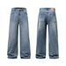 Vintage Blue Straight Leg Jeans For Men - Classic Cotton Denim Pants With Washed Finish, Comfortable Fit For Casual Wear (S-3XL)_mkmklike.com