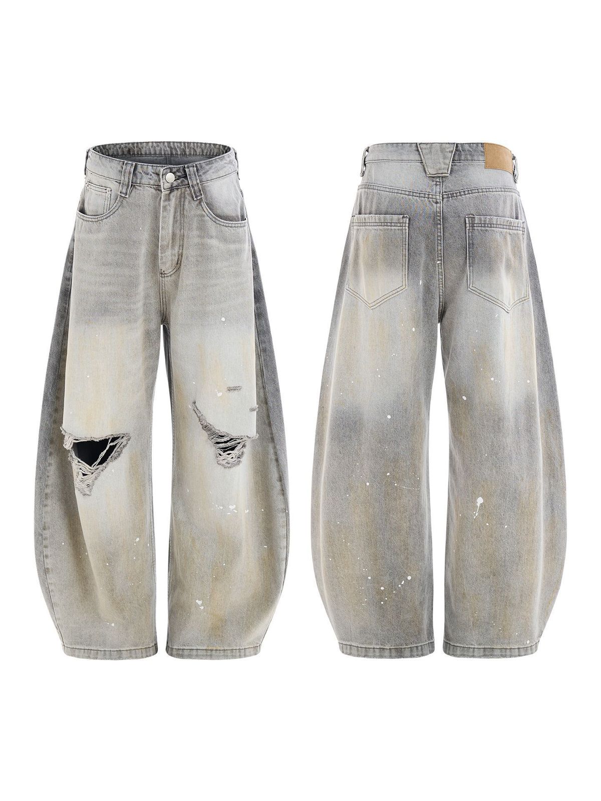 Men's Clothing American Retro Tie Dye Splatter Jeans Unisex Vintage Tie-Dye Distressed Denim Pants Straight Leg Streetwear Jeans For Men & Women_mkmklike.com