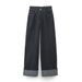 Distressed Denim Jacket & Rolled Hem Jeans Set – Vintage Western Two-Piece Outfit With Adjustable Waist Tie_mkmklike.com