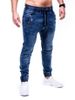 2023 foreign trade hits European and American men's washed denim fabric casual sweatpants cordless jeans_mkmklike.com