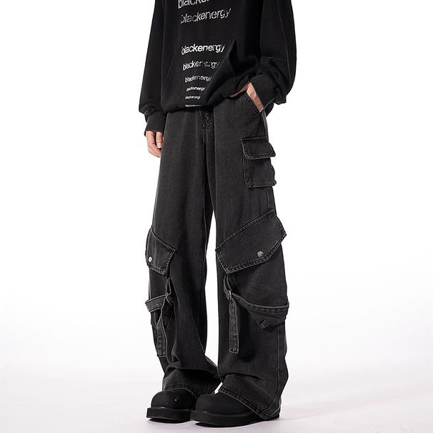 Men's Clothing Vibe High Street Fashion Brand Loose Wide Leg Pants_mkmklike.com
