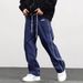 European Men's New Woven High Street Trendy Brand Casual Legged Pants Men_mkmklike.com