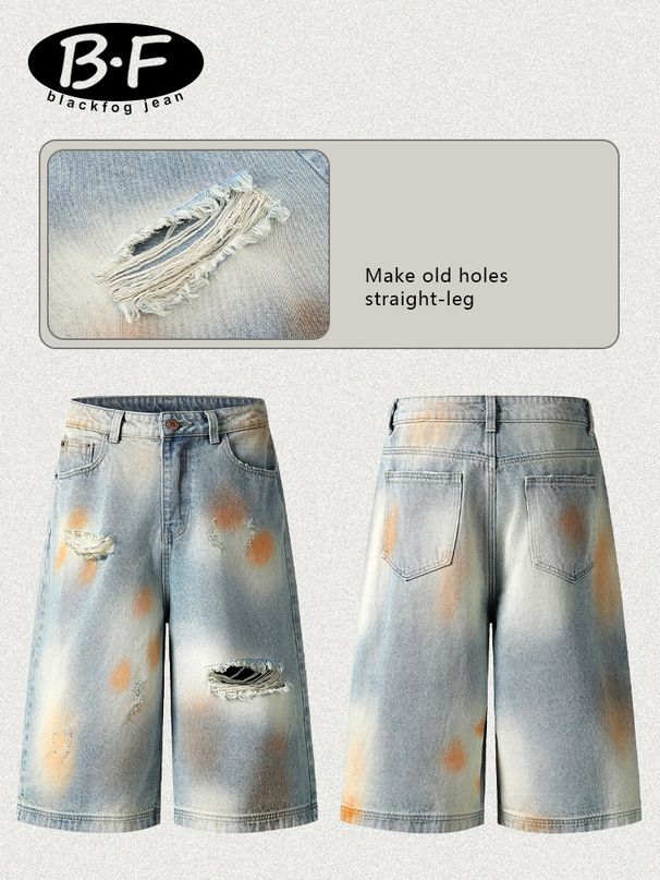 Men's Clothing Street Jeans Loose Shorts_mkmklike.com