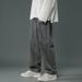 Men's Relaxed Fit Straight Leg Jeans | Winter & Spring Casual Trousers With Classic Solid Color & Wide Leg Design For Everyday Comfort_mkmklike.com