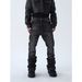 FARcleanfit 2026 Self Distressed Slim Fit Jeans Hand Whiskered Splatter Paint mid Waist Slightly Flared Long Straight Pants_mkmklike.com