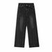 Men's Clothing Washed Distressed Vintage Washed Jeans – Relaxed Fit Distressed Denim Pants (Black & Retro, XL-3XL, Cotton Blend, High-Street Style)_mkmklike.com
