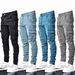 Men's Clothing New Men's Jeans Trendy Casual Side Pockets Small Feet Tight Men's Jeans_mkmklike.com
