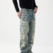 Men's Clothing Beaded Personalized High Street Ripped Washed Patch Jeans Men's Straight Loose Street Trousers Men_mkmklike.com