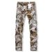 Men's Slim Fit Snakeskin Print Jeans Trendy Casual Straight Leg Trousers Mid Waist Cotton Long Pants_mkmklike.com