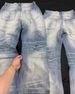 Men's Clothing Streetwear Ripped Jeans For Men – Graffiti Print | Slim Fit | Stretch Denim | Patchwork Detail | Sizes 28-36 | SKU163_mkmklike.com