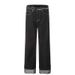 2025 New American Heavy-duty Cuffed Jeans For Men And Women, Washed, Wear-resistant, Loose Straight-leg Wide-leg Long_mkmklike.com