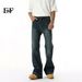 EF JEANS | 2025 Spring New Korean Version Of Micro-pull Retro Blue Slim And Thin Vibe Denim Casual Trousers_mkmklike.com