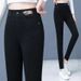 New Autumn And Winter Women's Jeans, High-waisted Stretch Fleece-lined Slim-fit Skinny Pants, Thickened Pencil Pants_mkmklike.com