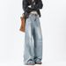 Jeans Men's 2025 Spring New American Vibe Cool And Trendy Brand Washed Loose Straight Leg Casual Pants_mkmklike.com