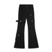 Hippie Trend Flared Jeans Vibe Loose Men's Long With Tie Straps Irregular Pocket Design Casual Pants_mkmklike.com