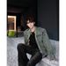 American High Street Short For Men, Autumn And Winter, Zipper Design, Regular Shoulder, Premium Washed Denim Jacket_mkmklike.com