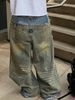 Men's Clothing 26 High Street Fashion Brand Heavy Washed Distressed Deconstructed Patchwork Wide Leg Jeans Men's Street Hip Hop Loose Straight Pants_mkmklike.com