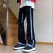 Men's Clothing Men's Black And Gray Slightly Flared Jeans Slim Fit Straight Leg Cargo Pants Exuding Cool Sophisticated High Street Style_mkmklike.com