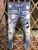 Men's ClothingRetro Baggy With Rhinestone Details, Oversized Loose Fit Denim Pants For Streetwear & Hip-Hop Style, Comfortable Cotton Blend Trousers_mkmklike.com
