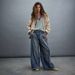 Vintage Wash High Waist Wide Leg Jeans For Women - Distressed Denim Pants With Medium Stretch, Comfortable Cotton Blend, Streetwear Fashion_mkmklike.com