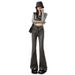 American Retro Cuffed Hot Girl Jeans For Women, Spring And Autumn, Low-waisted, Slim-fit, Flattering, Slightly Flared,_mkmklike.com