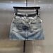 Large Size Retro Gradual Change Hot Diamond Denim Skirt Women's Summer Fat Mm High Waist Thin Hip Wrap A Word Short Skirt_mkmklike.com