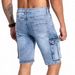 Men's Clothing American Style Multi-Pocket Denim Shorts Mid Waist Black Blue Slightly Elastic 5-Point Workwear Casual Shorts_mkmklike.com