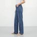 High Waisted Straight Leg Jeans for Women Loose Fitting Wide Leg Pants Slimming Trousers with Side Pearl Accents Cross Border Exclusive_mkmklike.com