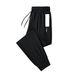 Men's Clothing style sports pants men's loose leggings nine point pants casual straight long pants versatile zipper pocket sweatpants_mkmklike.com