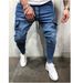 Men's Clothing New European And American Men's Hip Hop Washed Casual Sports Pants Cuffed Jeans K137_mkmklike.com