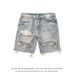 Men's Distressed Denim Shorts - Vintage Ripped High Street Style, Plus Size (Black/Blue, S-XXXL)_mkmklike.com
