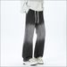 Men's Clothing Spring Trendy Loose Straight Leg Jeans For Men Casual Denim Pants Versatile Gradient Pattern Comfortable Fit_mkmklike.com