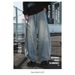 Split Structure Old Washed Jeans Men's Autumn New Retro Silhouette Scimitar Pants Loose Trendy Brand Long Pants_mkmklike.com