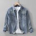 Retro Denim Long Sleeved Shirt For Men, Fashionable And Versatile, Artistic And Casual Loose Top_mkmklike.com