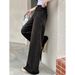 Vintage Washed Women's Jeans - Relaxed Fit High Waist Straight Leg Denim Pants For Casual Streetwear_mkmklike.com
