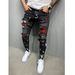 Men's Slim Fit Black Distressed Jeans - Stretch Denim Pants With Tapered Leg & Ripped Details - Casual Streetwear For Young Adults (S-2xl)_mkmklike.com