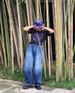 Men's Clothing Japanese Streetwear Loose Fit Wide Leg Washed Jeans For Men, Vintage Style, Comfortable Cotton, Straight Hem (S/M/L/XL)_mkmklike.com