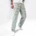 Men's Straight Leg Jeans - Classic Blue Denim Pants With Distressed Details For Casual & Streetwear Style_mkmklike.com