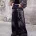 Men's Trendy High Street Loose Flared Jeans Retro Washed Distressed Design Lightning Crack Pattern American Style_mkmklike.com