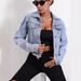 Women’s Clothing Casual loose ripped long sleeved short denim jacket_mkmklike.com