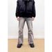 Men's Gray Pleated Flared Jeans Cleanfit Loose Casual Straight Leg Retro Style Pants_mkmklike.com