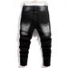 High Street Slim Fit Men's Jeans Ripped Black Trendy Stretch Straight Leg Pants Exclusive_mkmklike.com