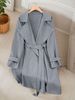 Women's Clothing Fashion Trend Double breasted Slim Long Windbreaker Women_mkmklike.com