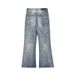 Men's Clothing Casual Distressed Flared Jeans For Men And Women Slim Retro Cleanfit Straight Loose Floor Length Trousers_mkmklike.com